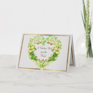 Lily of the Valley Vintage Heart Personalized Card
