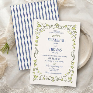 Lily of the Valley Vintage Nouveau Floral Wedding Invitation