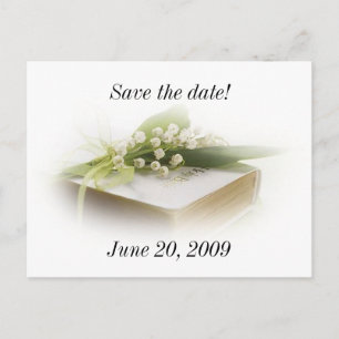 lily of the valley w/ bible save the date postcard