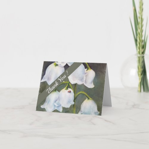 Lily of the Valley Watercolor Floral Thank You Card