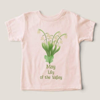Lily Of the Valley Watercolor May Birthday Toddler T-shirt