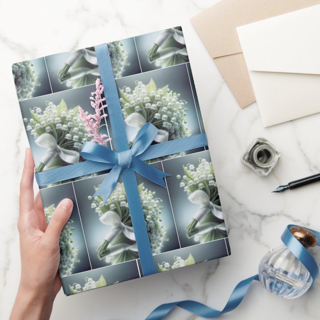 Lily of the Valley Wedding Bouquet Wrapping Paper (Gifting)
