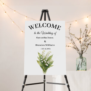 Lily of The Valley Wedding Floral Welcome Sign 