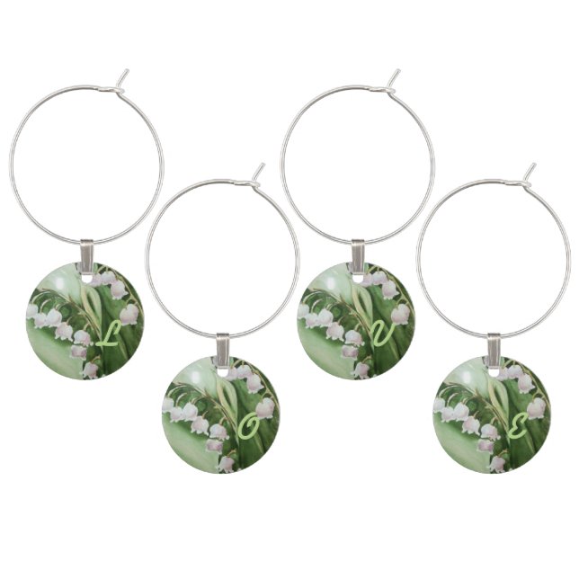 LILY OF THE VALLEY WEDDING GIFT WINE CHARM (Staggered)