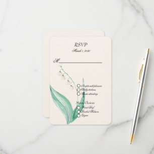 Lily of the Valley Wedding RSVP Card