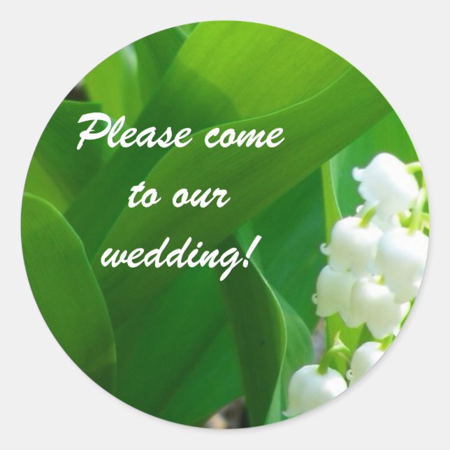 Lily of the Valley Wedding Stickers (Front)