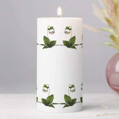 Lily of the Valley White Botanical Pillar Candle