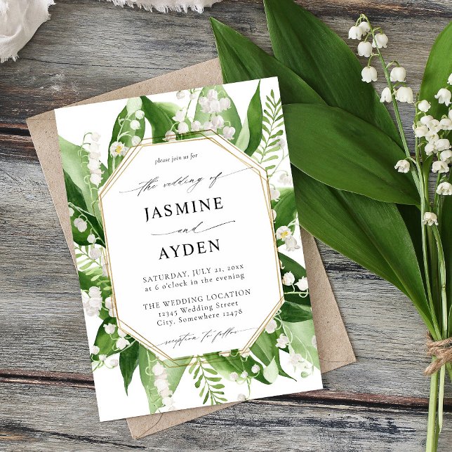 Lily of the Valley White Floral Arch Wedding Invitation (Creator Uploaded)