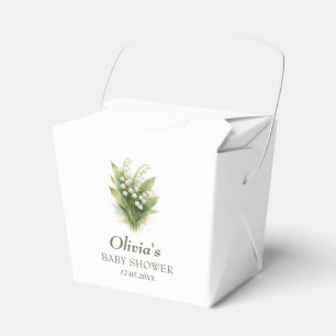 Lily of the Valley White Floral Baby Shower Favor Boxes