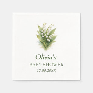 Lily of the Valley White Floral Baby Shower Napkins
