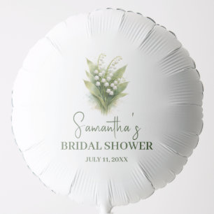 Lily of the Valley White Floral Bridal Shower Balloon