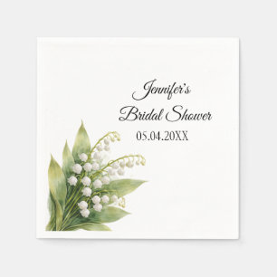 Lily Of The Valley White Floral Bridal Shower Napkins