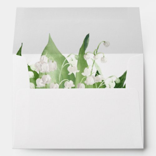 Lily of the Valley White Floral Envelope