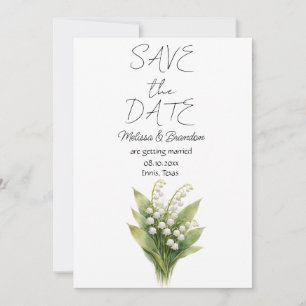 Lily of The Valley White Floral Spring Wedding  Invitation