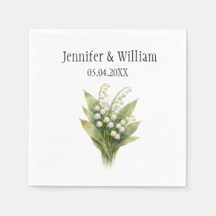 Lily Of The Valley White Floral Wedding Napkins