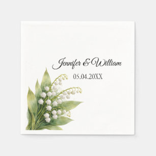 Lily Of The Valley White Floral Wedding Napkins