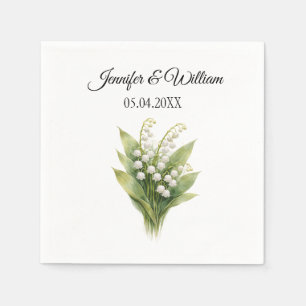 Lily Of The Valley White Floral Wedding Napkins