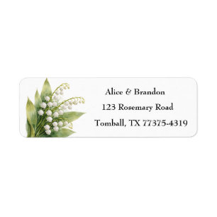 Lily of the Valley White Flowers Watercolor Label