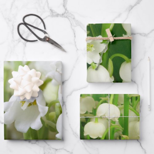 Lily of the Valley White Spring Flowers    Wrapping Paper Sheets