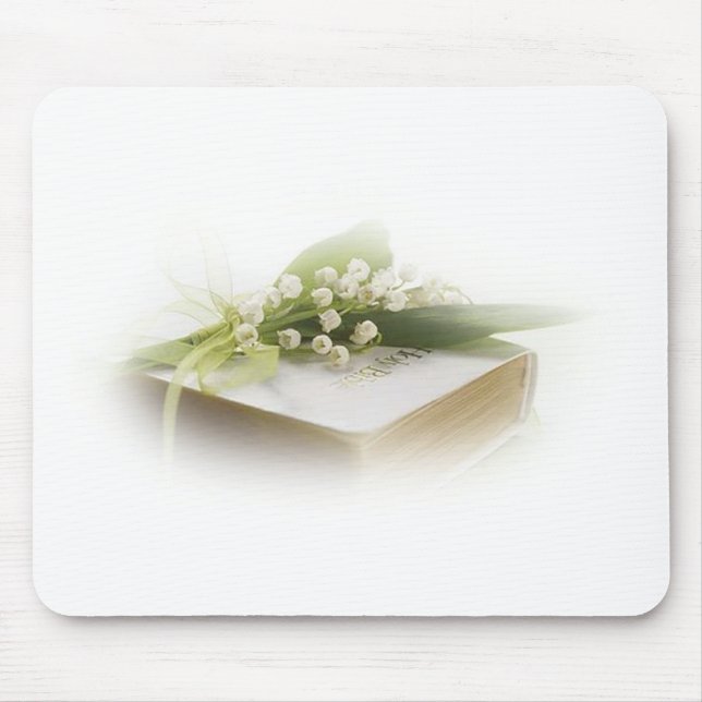 lily of the valley with bible mouse pad (Front)