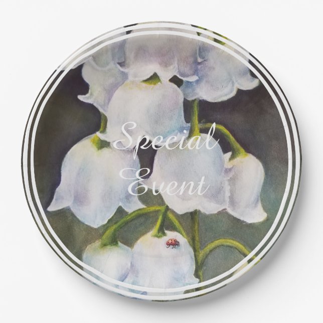 Lily of the Valley with Lady Bug Paper Plates (Front)