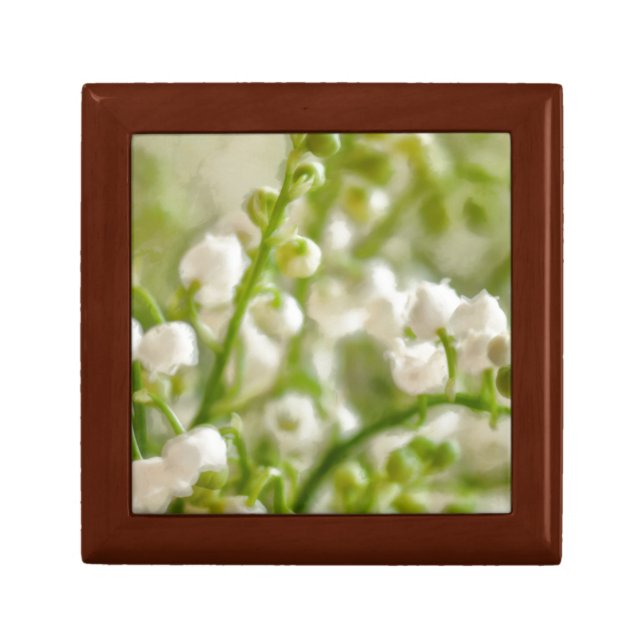 Lily Of The Valley Wooden Jewelry Keepsake Box (Front)