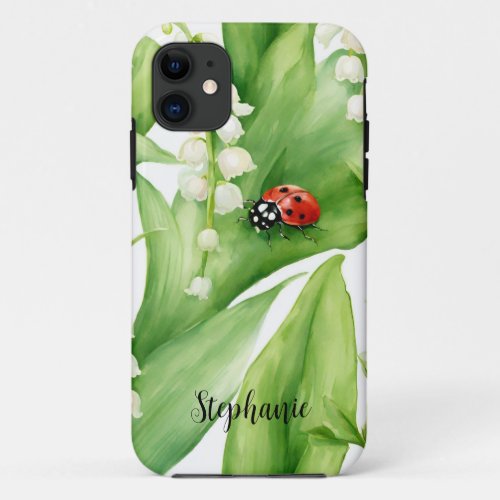 Lily of the Vally Lady Bug Themed Cell Phone Case