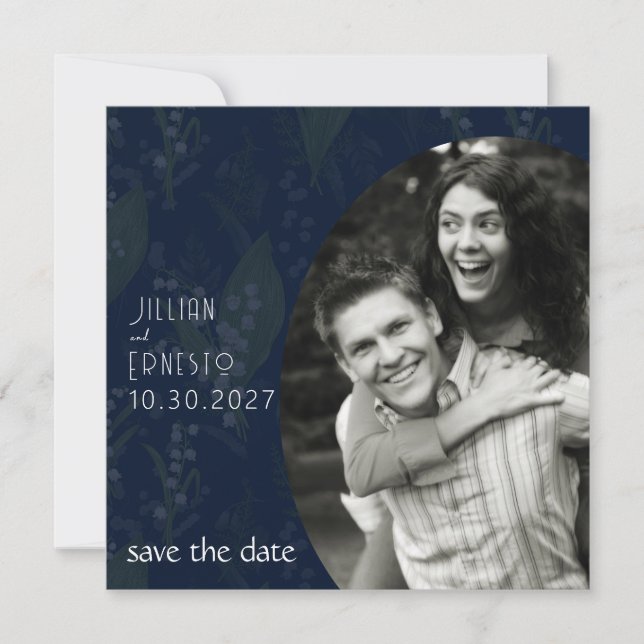 Lily of Valley Darkest Blue with Faded Background (Front)