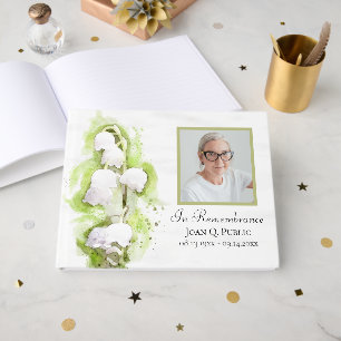 Lily of Valley Flowers Celebration of Life Funeral Guest Book