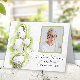 Lily of Valley Flowers Funeral Memorial Sympathy Letterpress Thank You Card