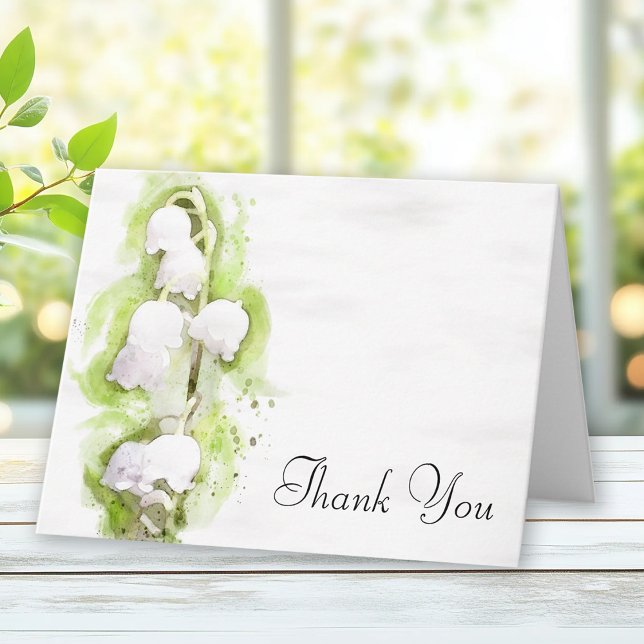 Lily of Valley Flowers Funeral Sympathy Thank You Card (Creator Uploaded)