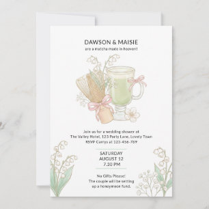 Lily of Valley Matcha Made in Heaven Couple Shower Invitation