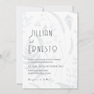 Lily of Valley    Shadow Botanical Front and Back Invitation