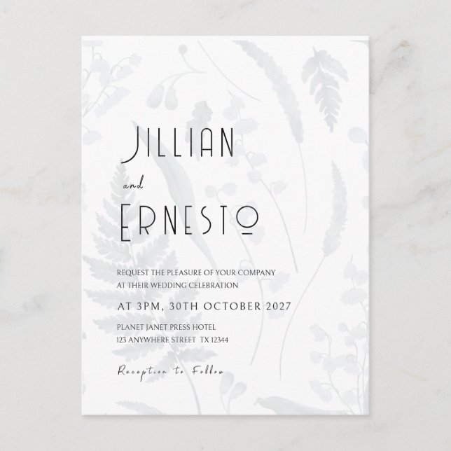 Lily of Valley || Shadow Botanical Front and Back Postcard (Front)