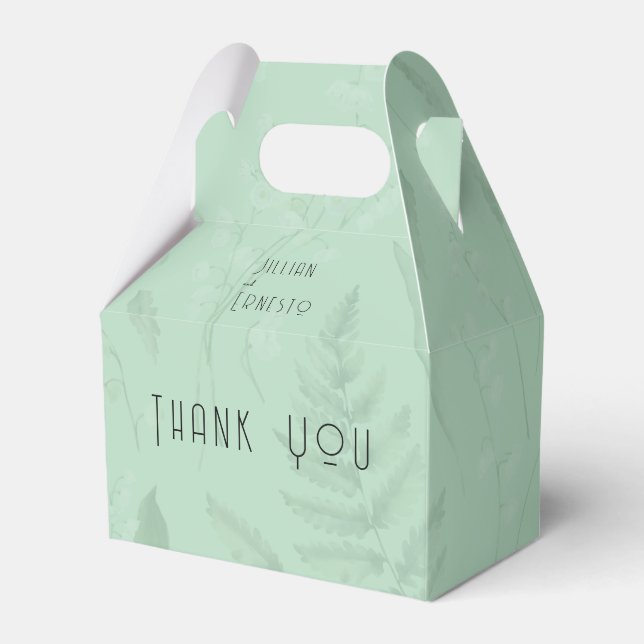Lily of Valley || Soft Green Blank Inside Custom Favor Boxes (Front Side)