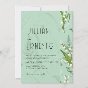 Lily of Valley    Soft Green w/ Graphic Edge  Invitation