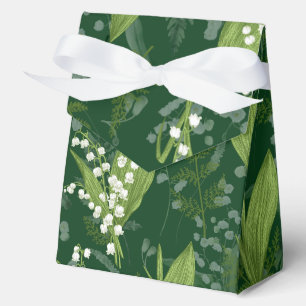 Lily of Valley with Ferns    Dark Green Favor Boxes