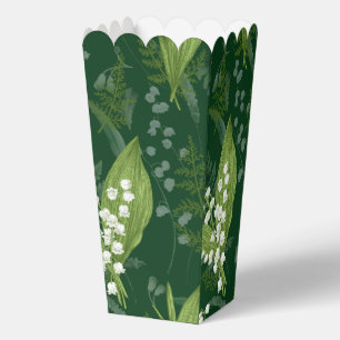 Lily of Valley with Ferns    Dark Green Favor Boxes
