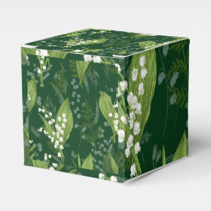 Lily of Valley with Ferns    Dark Green Favor Boxes