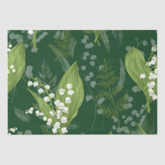 Lily of Valley with Ferns || Dark Green Tissue Paper