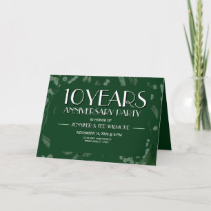Lily of Valley with Ferns    Dk Green Anniversary Invitation