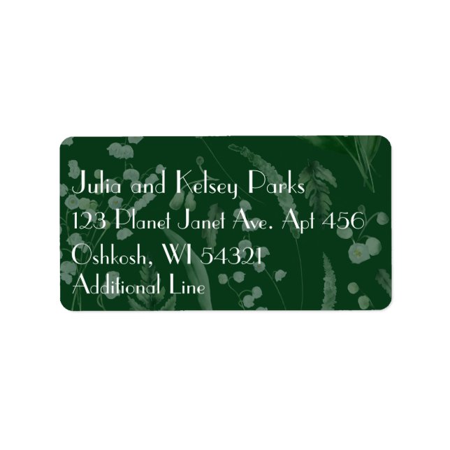 Lily of Valley with Ferns || Dk Green Custom Label (Front)