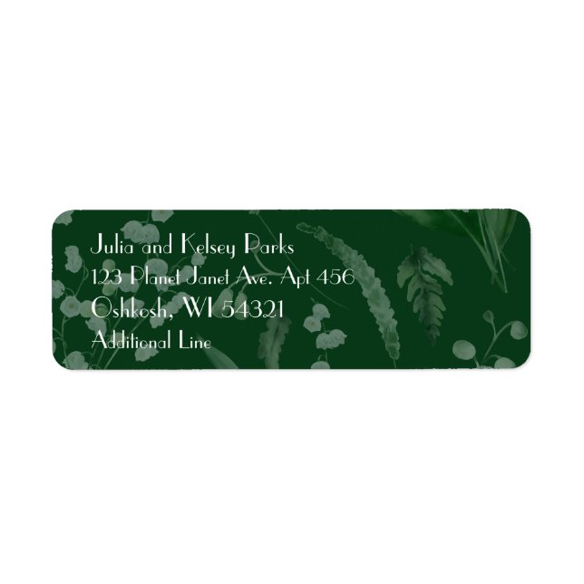 Lily of Valley with Ferns || Dk Green Custom Label (Front)