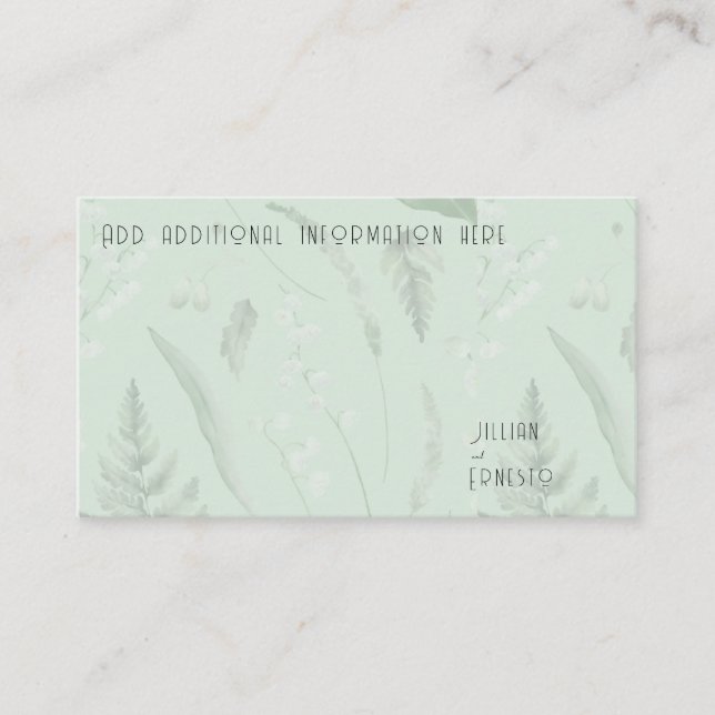 Lily of Valley with Ferns || Sage Green Custom Enclosure Card (Front)