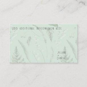 Lily of Valley with Ferns    Sage Green Custom Enclosure Card