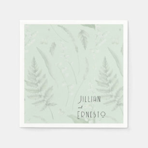 Lily of Valley with Ferns    Sage Green Custom Napkins