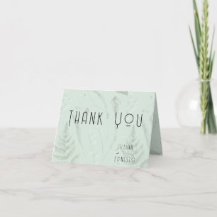 Lily of Valley with Ferns    Sage Green Custom Thank You Card