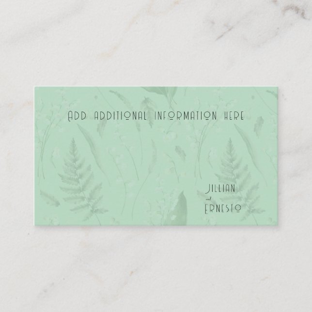 Lily of Valley with Ferns || Soft Green Custom Enclosure Card (Front)