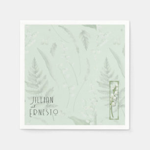 Lily of Valley with Ferns    Soft Green Custom Napkins