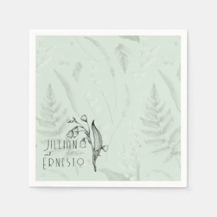 Lily of Valley with Ferns    Soft Green Custom Napkins